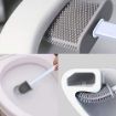 Picture of toilet cleaning brush silicone Silicone Antibacterial Bristles Toilet Brush with Holder Set - Deep-Cleaning No-Slip Long Plastic Handle Quick Drying Flexible Bristles Brush Clean Toilet Corner