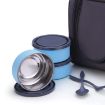 Picture of Stainless Steel 3 Container, 1 Plastic Casseroles and Plastic Bottle Lunch Box Tiffin Set with Bag