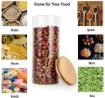 Picture of bamboo lid jar1200 ML Airtight clear glass storage canister with wood lid food storage container jar with sealing bamboo lid