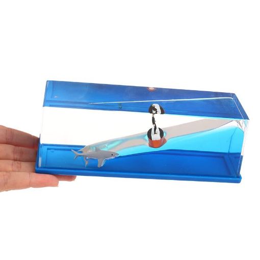 Picture of Car Interior Decoration Floating Water Men And Shark Car Interior Dashboard Decoration Floating Water Cruiser Ship Iceberg Ornament Car Interior Decoration