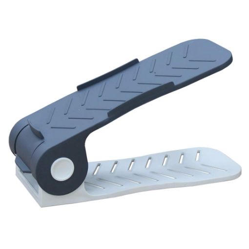 Picture of lastic Adjustable Shoe Organizers  djustable Shoe Slots Organizer, Shoe Stacker Storage Portable Shoe Rack