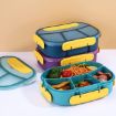 Picture of 4 section lunch box 4 Compartment Leak Proof BPA Free Lunch Box with Spoon 4 SECTION LUNCH BOX 4 PARTION LUNCH BOX