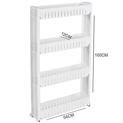 Picture of 4 layer Slim Rack  Organizer Rack Trolley Slim Side Space Saving Storage Kitchen Storage Slim Rack Bathroom Bedroom rack Storage Organizer