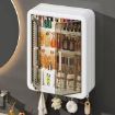 Picture of WALL MOUNT KITCHEN STORAGE BOX Wall Mounted Foldable Bathroom Cabinet with Double Door Bathroom Organiser