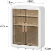 Picture of WALL MOUNT KITCHEN STORAGE BOX Wall Mounted Foldable Bathroom Cabinet with Double Door Bathroom Organiser