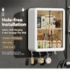 Picture of WALL MOUNT KITCHEN STORAGE BOX Wall Mounted Foldable Bathroom Cabinet with Double Door Bathroom Organiser
