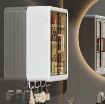 Picture of WALL MOUNT KITCHEN STORAGE BOX Wall Mounted Foldable Bathroom Cabinet with Double Door Bathroom Organiser