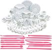 Picture of 8 Pis Cake Decoration Set cake decoration set Plastic 8 Pcs with 16 Different Shapes Modeling Set Cake Decoration Baking Tool Plunger Cutter Sugarcraft Heart Shape Decorating Mold