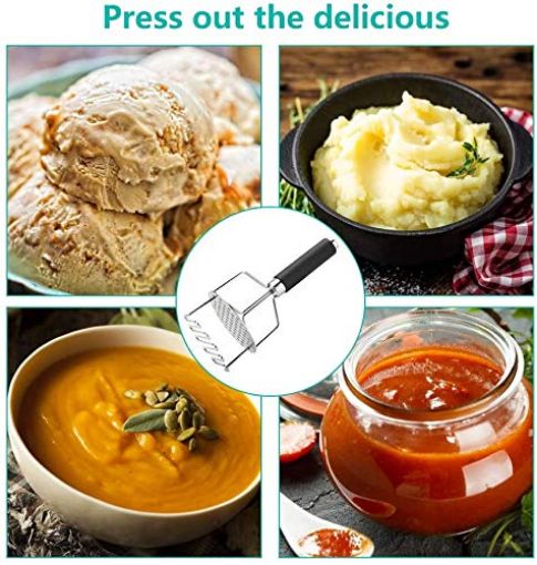 Picture of Hand Masher Stainless Steel Mash for Dal Vegetable Potato Baby Food pav bhaji Use in Kitchen Utensils Machine