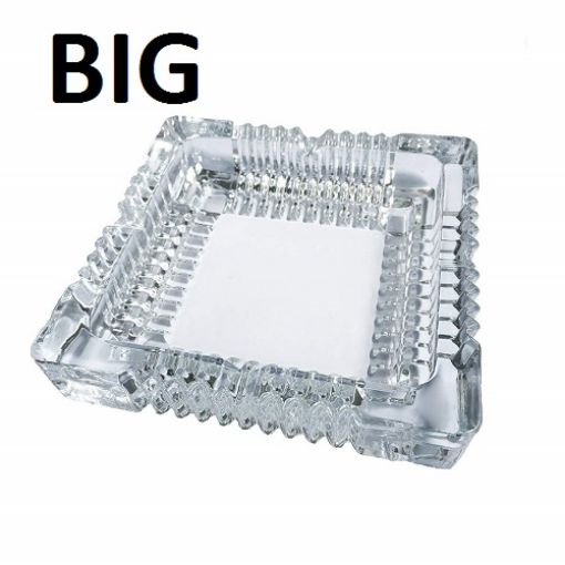Picture of Crystal Glass Square Tabletop Ash Tray CIGARARETTE Tabletop Tribal Decoration Smoking Ash Tray