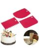 Picture of 3 PIS Cake Scraper   3 pis cake scraper Set Plastic Dough Scraper Cake Cutter Smoother Icing Fondant Cake Decorating Pastry Baking Tool Decorating Pastry Baking Tool hook hole design makes
