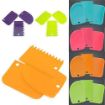 Picture of 3 PIS Cake Scraper   3 pis cake scraper Set Plastic Dough Scraper Cake Cutter Smoother Icing Fondant Cake Decorating Pastry Baking Tool Decorating Pastry Baking Tool hook hole design makes