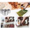 Picture of spice rack Magnetic Spice Tins Set, Stainless Steel Round Storage Containers Sift and Pour Great for Salt Pepper Herbs or Seasonings