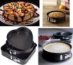 Picture of cake mould Teflon Coated Spring Form Heart Round and Square Shape Cake Baking tins pan Trays Moulds with Removable Base Can be Used Microwave Oven