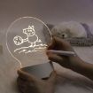 Picture of 3D Acrylic Writing Board with Pen & Light 3D Acrylic Writing Board with Pen & Light Acrylic Message Board Note Board LED Light Up Clear Writing Board Acrylic Board DIY Memo Acrylic Message Board Light LED Night Light