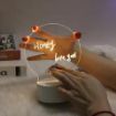 Picture of 3D Acrylic Writing Board with Pen & Light 3D Acrylic Writing Board with Pen & Light Acrylic Message Board Note Board LED Light Up Clear Writing Board Acrylic Board DIY Memo Acrylic Message Board Light LED Night Light