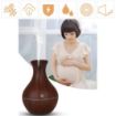 Picture of Port Wooden aroma humidifier Grain Vase Style Aroma Diffuser Ultrasonic Cool Mist Big Pot Wooden Humidifier with LED Lights