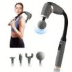 Picture of Massage Gun Muscle Percussion Massage Gun  Portable Back Massage Gun Massage Gun with Extension Handle  U Shape Massage Gun