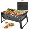 Picture of Folding Portable Outdoor Barbeque Charcoal BBQ Grill Oven Black Carbon Steel New Metal Folding Portable Outdoor Charcoal BBQ Grill