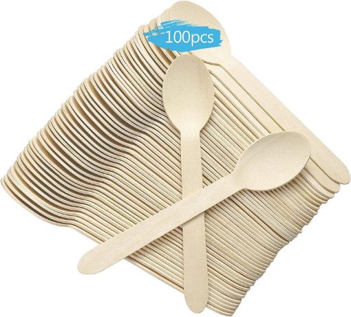 Picture of Disposable Wooden Spoons Disposable Spoon Disposable Wooden Spoons