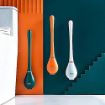 Picture of New Silicone Toilet Brush  Toilet Cleaner Brush Bathroom Automatic Toilet Bowl Brush Automatic Wall Hanging Opening and Closing Holder Slim Holder Flex Toilet Brush Long Handle Soft Silicone Bristle Clean Toilet brush