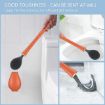 Picture of New Silicone Toilet Brush  Toilet Cleaner Brush Bathroom Automatic Toilet Bowl Brush Automatic Wall Hanging Opening and Closing Holder Slim Holder Flex Toilet Brush Long Handle Soft Silicone Bristle Clean Toilet brush
