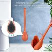 Picture of New Silicone Toilet Brush  Toilet Cleaner Brush Bathroom Automatic Toilet Bowl Brush Automatic Wall Hanging Opening and Closing Holder Slim Holder Flex Toilet Brush Long Handle Soft Silicone Bristle Clean Toilet brush