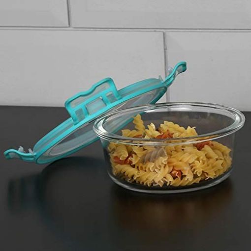 Picture of Round Food Storage Container 3 pis set  Borosilicate Glass Microwave Safe Round Food Storage Container  Air Vent Lid