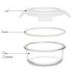 Picture of Round Food Storage Container 3 pis set  Borosilicate Glass Microwave Safe Round Food Storage Container  Air Vent Lid