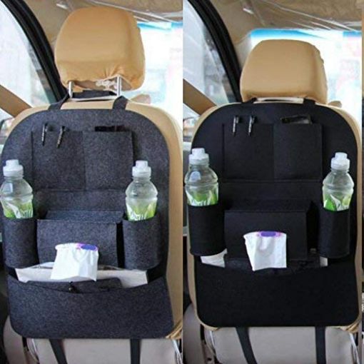 Picture of Car Seat Back Oraganizer Backseat Organiser Luxury Car Storage Organizer  Multi-Pocket Hanging Seat Back Organiser Storage Bag for Vehicle Car