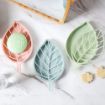 Picture of Leaf Shop Dish Plastic Leaf Soap Dish Soap Holder Double Layer Leaf Shape Soap Dish Drain Box Storage Holder Container