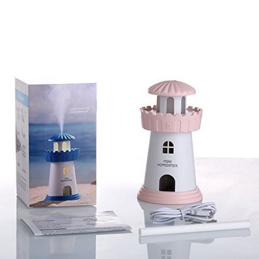 Picture of Lighthouse humidifier lighthouse humidifier cool mist air purifier noise free air freshener auto safety rabbit rabit AC freshener Desktop air purifier portable car accessories USB diamond fancy air freshening mini diamond lemon ice wood wooden humidifier