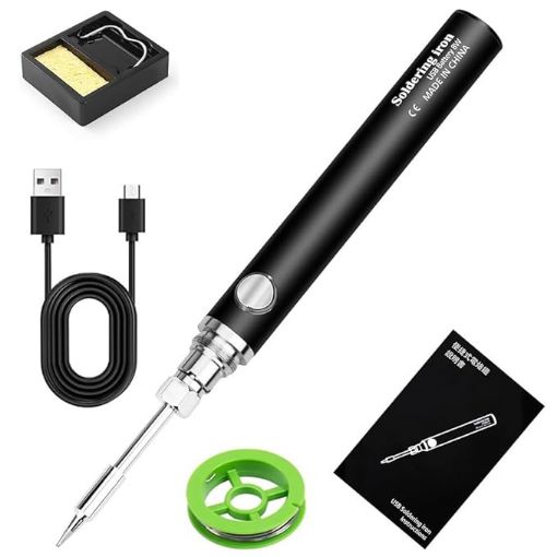 Picture of Soldering Iron  3 Soldering Iron Tips Cordless Soldering Iron Welding Iron   Portable USB Solder Iron