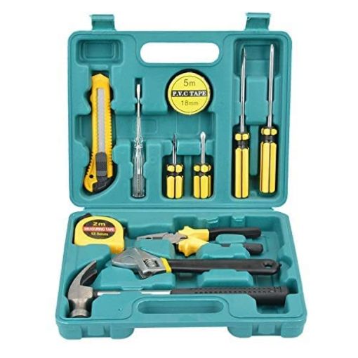 Picture of 12 pcs Tools kit 12 in 1 Pcs for Car and Bike Repairing Tool Kit with Hammer Wrench