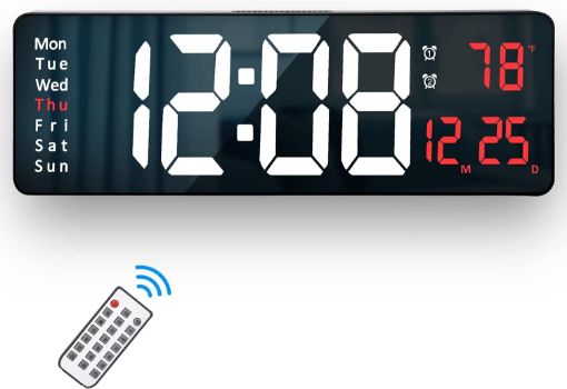 Picture of Large Digital Wall Clock Digital Wall Clock Large Display Clock  Automatic Brightness Digital Silent Clock