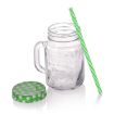 Picture of Masson Jar  Straw For Beverages  Lid And Reusable Straw Glass Mason Jar