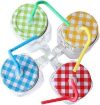 Picture of Masson Jar  Straw For Beverages  Lid And Reusable Straw Glass Mason Jar
