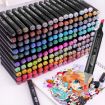 Picture of 120 PCS MARKER PEN SET  Art Line Markers Sketch Pens 120 Colors Dual Tip Art Markers Set Brush