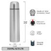 Picture of 750 Ml Bottle With Cover  Thermoflask Bottle  Stainless Steel with 18 hrs hot and Cold