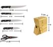 Picture of Wood Kitchen Knife Set with Wooden Block and Scissors, Knife Set for Kitchen with Stand, Knife Set for Kitchen use, Knife Holder for Kitchen with Knife 5-Pieces Stainless Steel Kitchen Knives Set, 4-Pieces