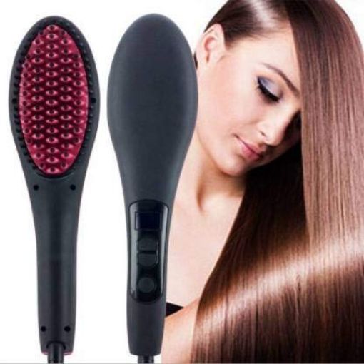 Picture of Simply  Hair Straightener Simply Straight Ceramic Hair Electronic Straightener Brush Curler and Style Brushes Straightener Brush for Women