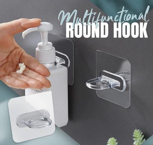 Picture of Ring Hook Multi-Functional Adhesive Hook Sticker  Round Hook Adhesive Wall Hooks Wall Hanging Hook