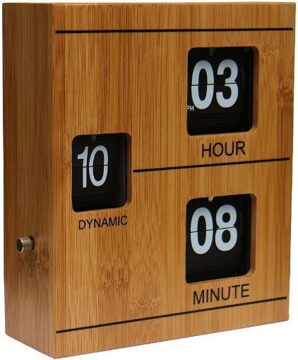 Picture of WOODEN BAMBOO RETRO CLOCK BAMBOO RETRO CLOCK RETRO CLOCK