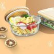 Picture of 3 PIS LUNCH BOX WITH WOODEN LID STORAGE BOX WOODEN LID