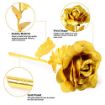 Picture of Golden Foil Rose Flower with Luxury Gift Box and Bag Great Gift Idea for Valentine's Day Mother's Day Thanksgiving Day Christmas Birthday Anniversary Home Decor Gifting artificial 24 k golden rose