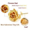 Picture of Golden Foil Rose Flower with Luxury Gift Box and Bag Great Gift Idea for Valentine's Day Mother's Day Thanksgiving Day Christmas Birthday Anniversary Home Decor Gifting artificial 24 k golden rose