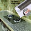 Picture of Kitchen Wallpaper Aluminum foil Oil-Proof  Aluminum foil Kitchen Stove Cabinet Sticker Wall Sticker  Kitchen Backsplash Self Adhesive Wallpaper Foil Stickers ,Kitchen Wall Stickers Oil Proof Heat Resistant