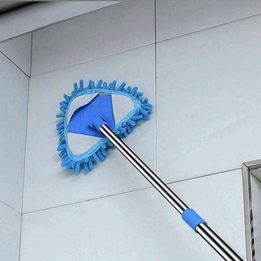 Picture of Triangle Cleaning Mop  Retractable Cleaning Mop Rotatable Triangle Dust Mop Multipurpose Cleaning moveable Brush