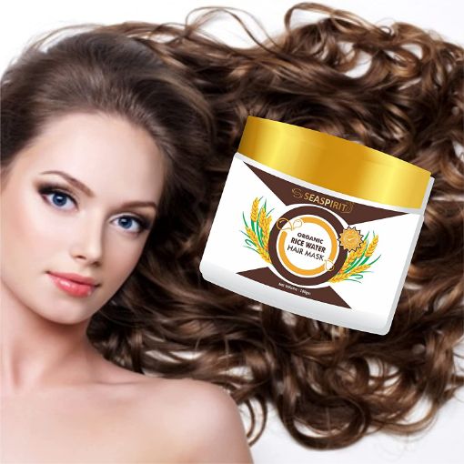 Picture of Organic Rice Water Hair Mask For Dry & Frizzy Hair Strength & Growth Formula