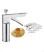 Picture of Kitchen Press (15 BLADE) Stainless Steel Kitchen Press with 15 Different Types of Jalies Murukku Bhujiya Cookies Namkeen Noodles Chakali Sev Farsan Gathiya Maker